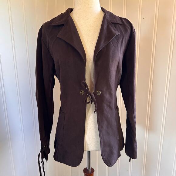 Vintage 90s/Y2K Volup Boho Brown Cardigan L - Picture 1 of 7